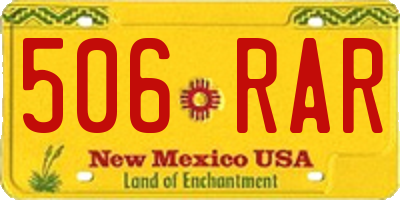 NM license plate 506RAR