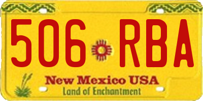 NM license plate 506RBA