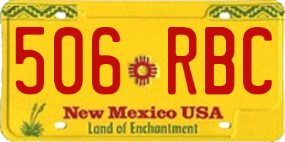 NM license plate 506RBC