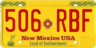 NM license plate 506RBF