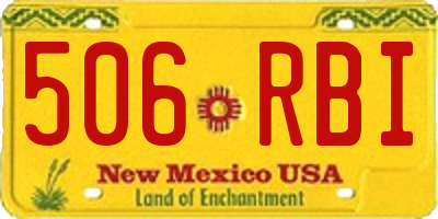 NM license plate 506RBI