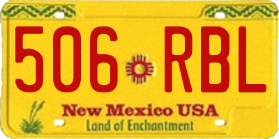 NM license plate 506RBL