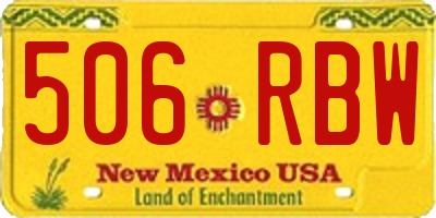NM license plate 506RBW