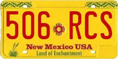 NM license plate 506RCS