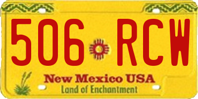 NM license plate 506RCW