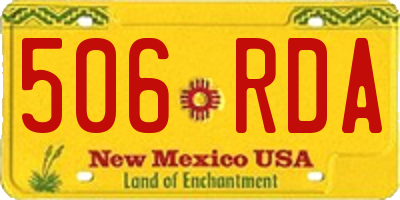 NM license plate 506RDA