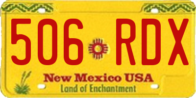 NM license plate 506RDX