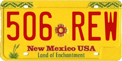 NM license plate 506REW