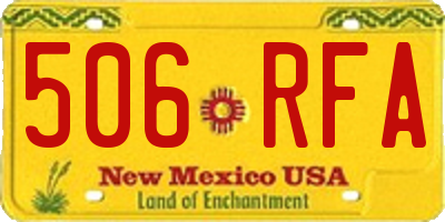 NM license plate 506RFA