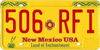 NM license plate 506RFI