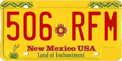 NM license plate 506RFM