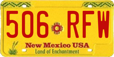 NM license plate 506RFW