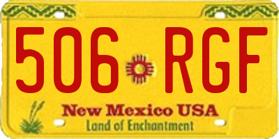 NM license plate 506RGF