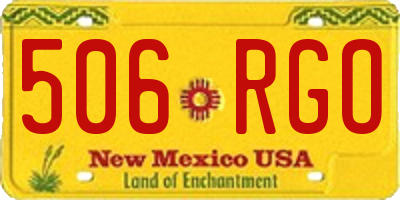 NM license plate 506RGO