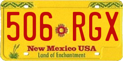 NM license plate 506RGX