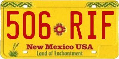 NM license plate 506RIF