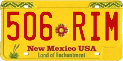 NM license plate 506RIM