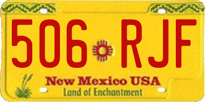 NM license plate 506RJF