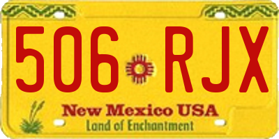 NM license plate 506RJX