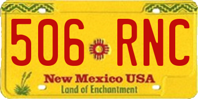NM license plate 506RNC