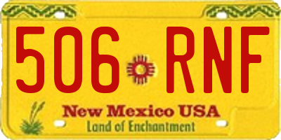 NM license plate 506RNF
