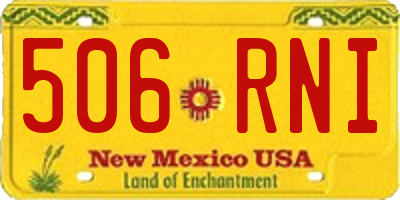 NM license plate 506RNI