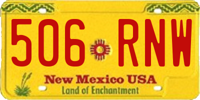 NM license plate 506RNW