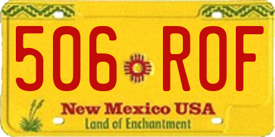 NM license plate 506ROF