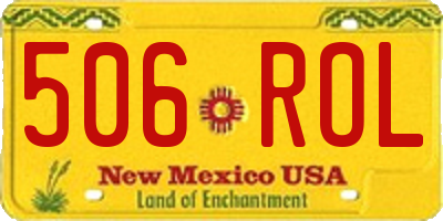 NM license plate 506ROL