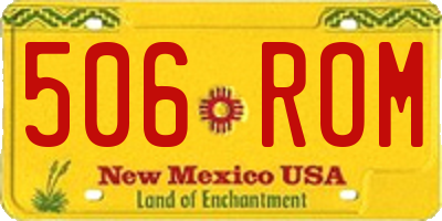 NM license plate 506ROM