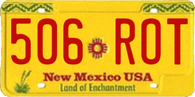 NM license plate 506ROT