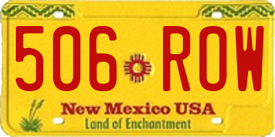 NM license plate 506ROW