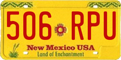 NM license plate 506RPU
