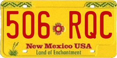 NM license plate 506RQC
