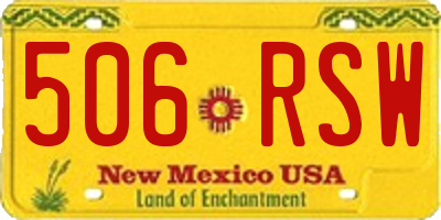 NM license plate 506RSW