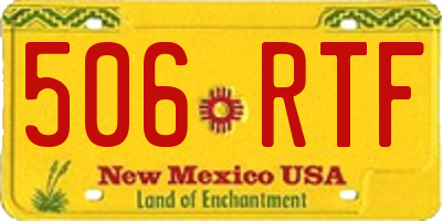 NM license plate 506RTF