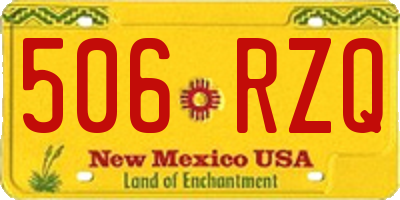 NM license plate 506RZQ