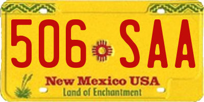 NM license plate 506SAA