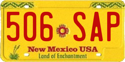 NM license plate 506SAP