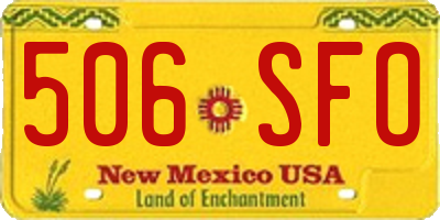 NM license plate 506SFO