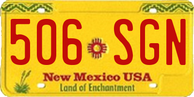 NM license plate 506SGN