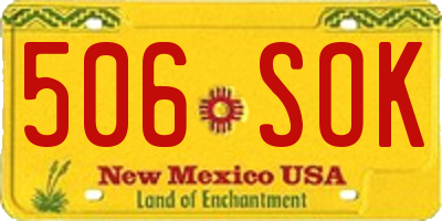 NM license plate 506SOK