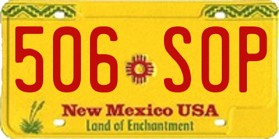 NM license plate 506SOP