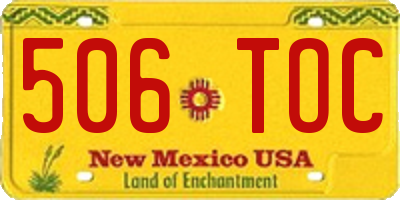 NM license plate 506TOC
