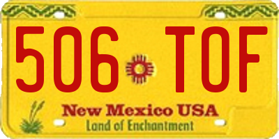 NM license plate 506TOF