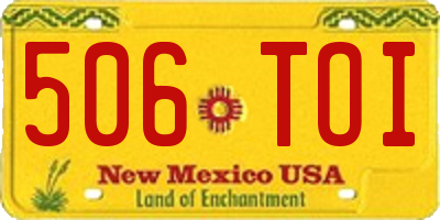 NM license plate 506TOI