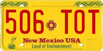NM license plate 506TOT
