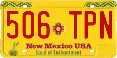 NM license plate 506TPN
