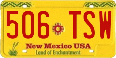 NM license plate 506TSW