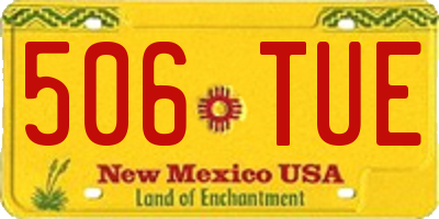 NM license plate 506TUE